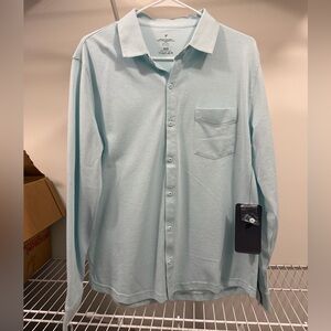Fabletics Men's Casual Light Blue Button Down Shirt